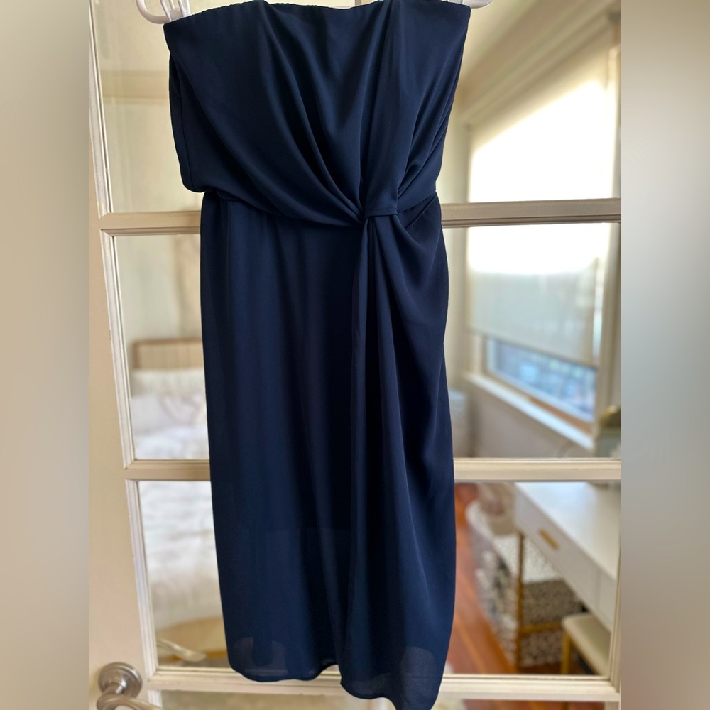 ASOS strapped navy blue dress